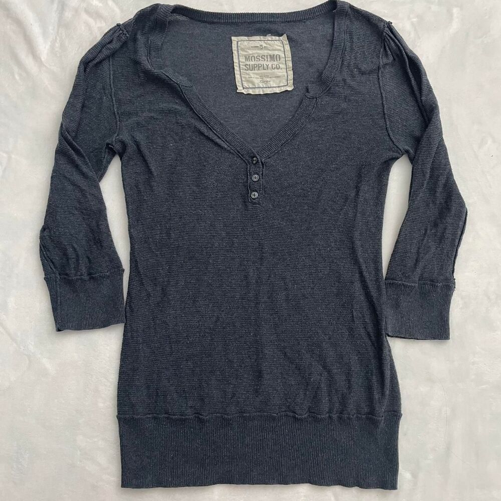 Mossimo Supply Co Henley Top Women's Large Vintage 2000s Y2K - Picture 1 of 4